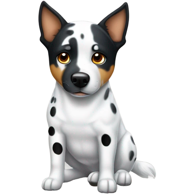 white and black cattle dog  emoji