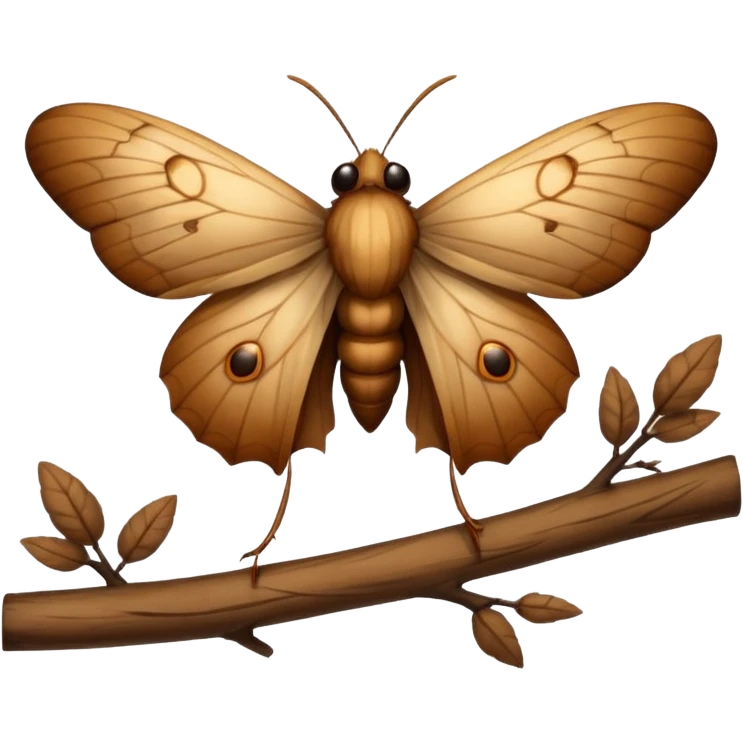 Moth on a branch emoji