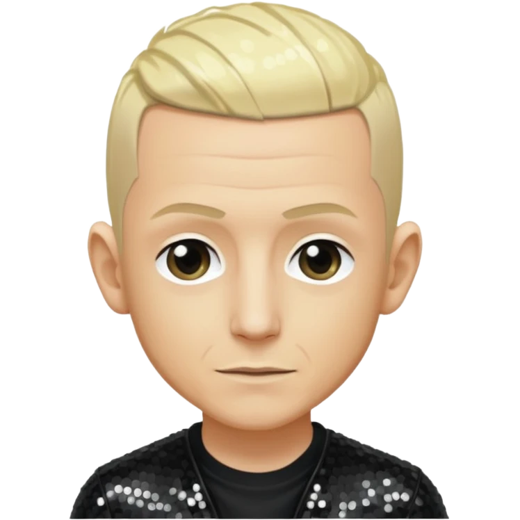 Chester Bennington from Linkin Park with blonde hair, black sequin outfit emoji