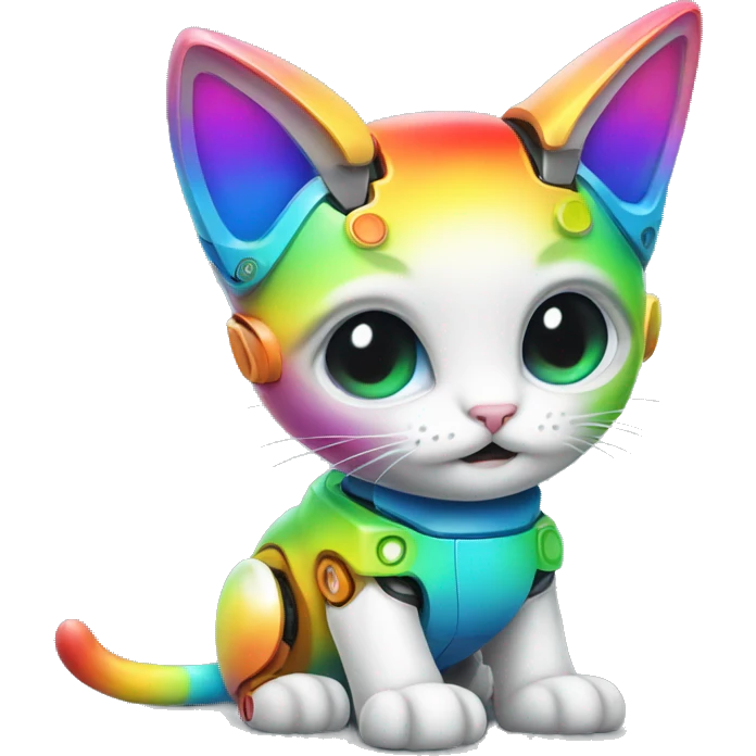 Rainbow kitten robot emoji
