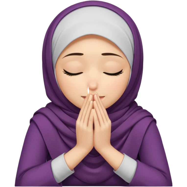  Hijabi girl sitting and hiding her face from her hands made into half open fists and completely covered her face.Her face is completely covered from his hands made in half open fists emoji