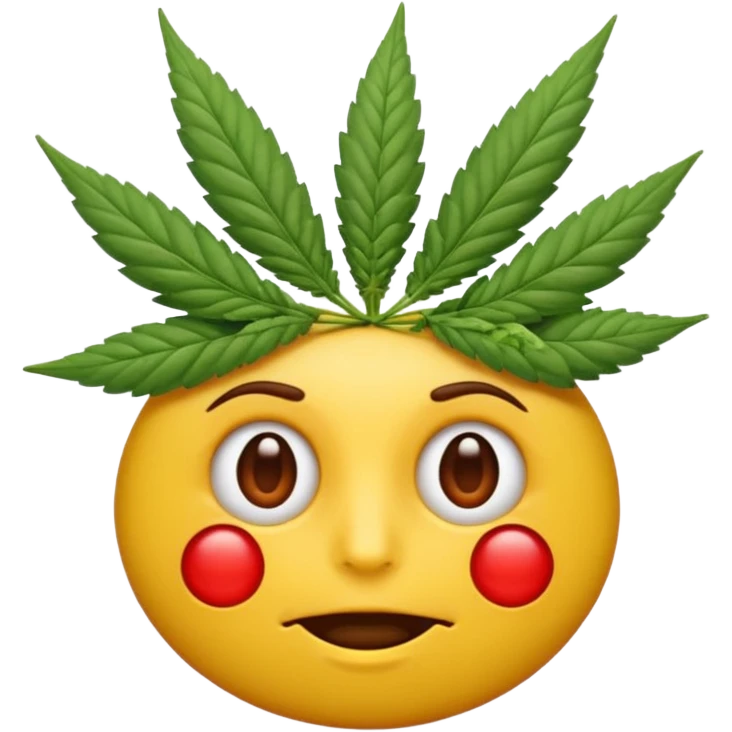 Emoji fatigué avec des cernes et un expression de paresseux comme si il avait fumé du cannabis emoji