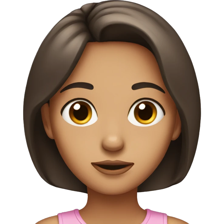 brunette girl with puppy eyes emoji