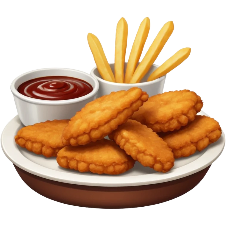 Chicken nuggets and fries with bbq emoji