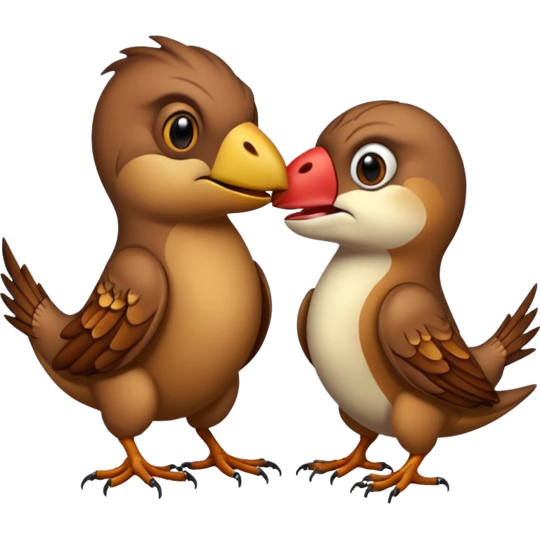 A sparrow kiss a trex emoji