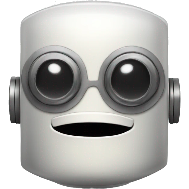 Robot de bigotes cabeza cuadrada conversando  emoji