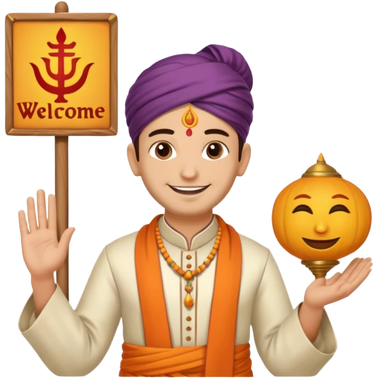 PANDIT JI WITH WELCOME TYPE emoji