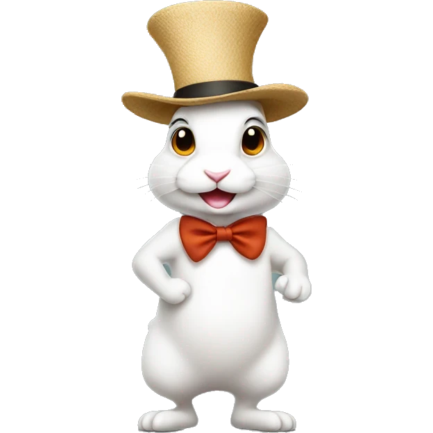 profile rabbit stands on two legs with a hat two ears emoji
