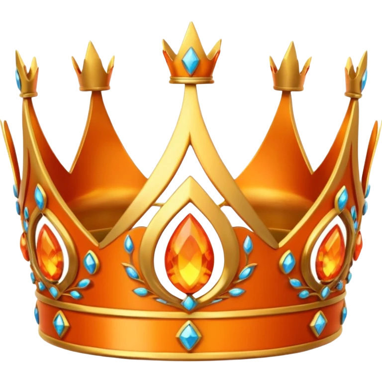 Golden fiery princess crown emoji