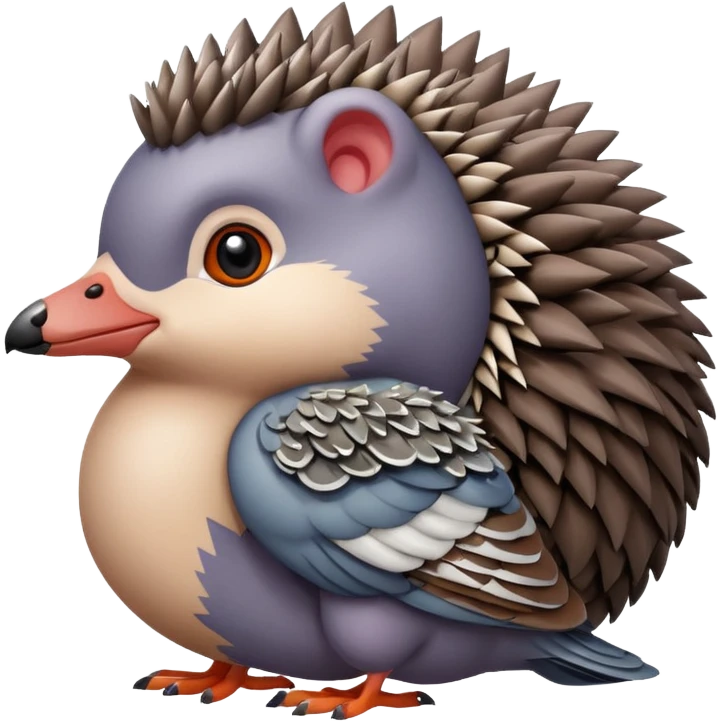 pigeon hugging a hedgehog emoji
