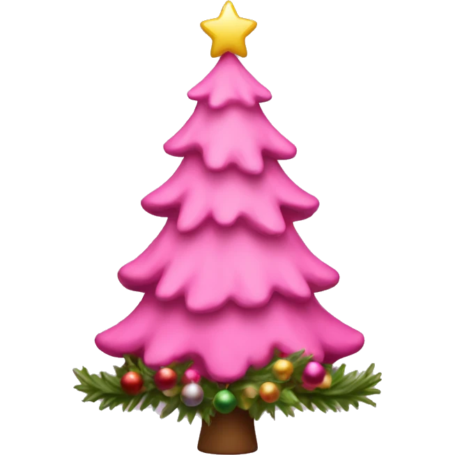 Pink Christmas tree  emoji