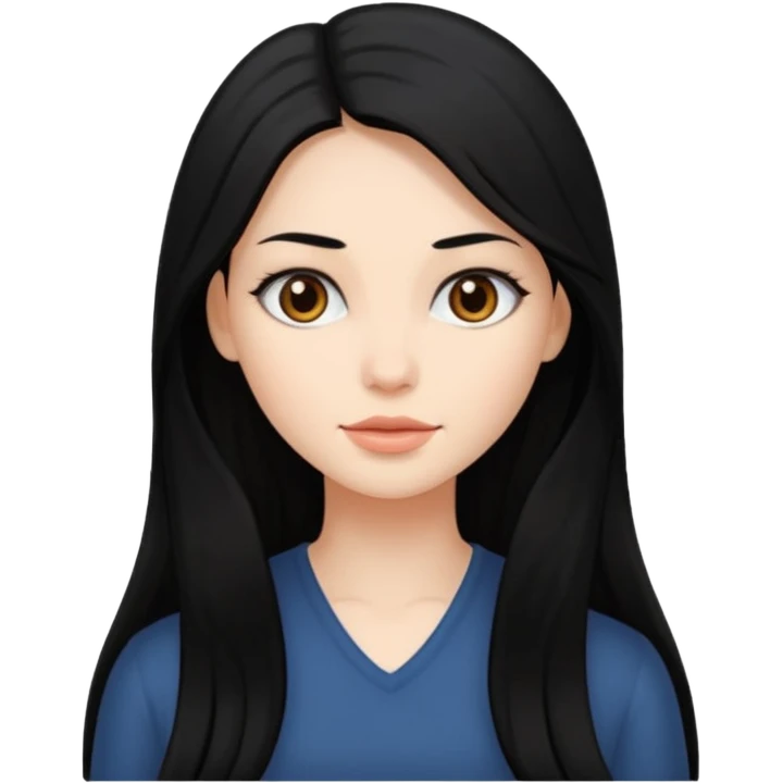 Naked women with long dark black hair emoji