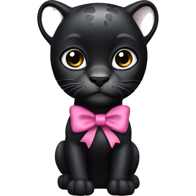 black panther with pink bow emoji