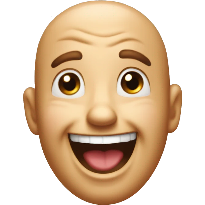 a laughing emoji where the laugh is hysterical ad a little crazy emoji