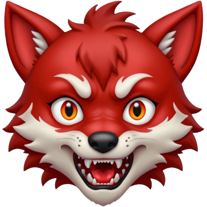Wolf Boy Red Scared emoji
