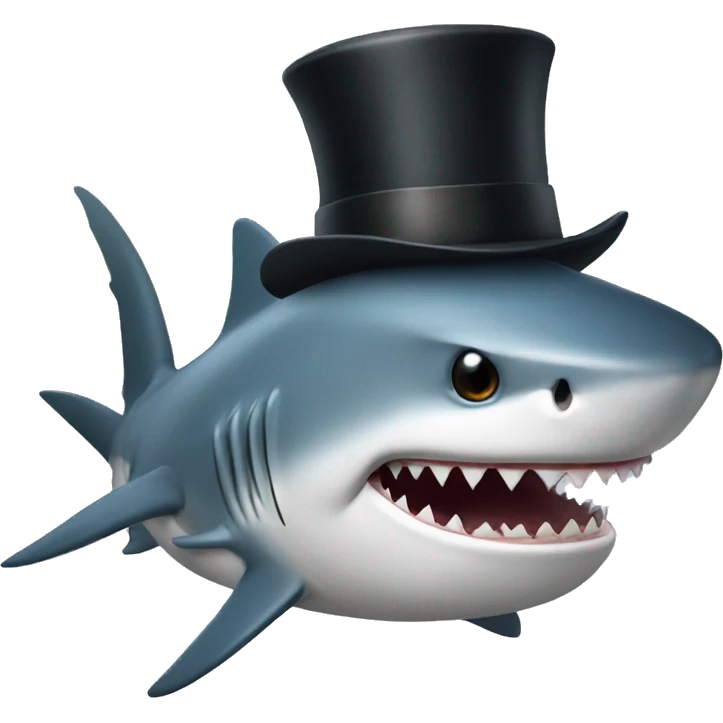 shark with tophat emoji
