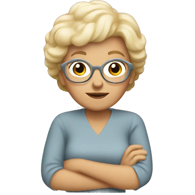 Grandma with blonde hair  emoji