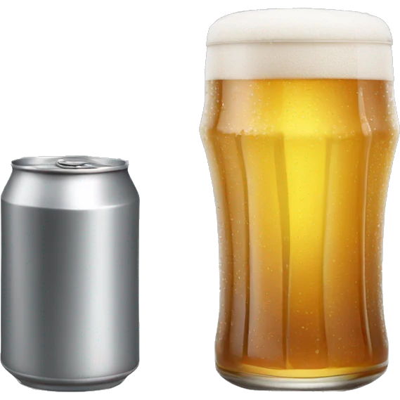 Drink in a beer glass can with a bamboo cap on top and straw through emoji