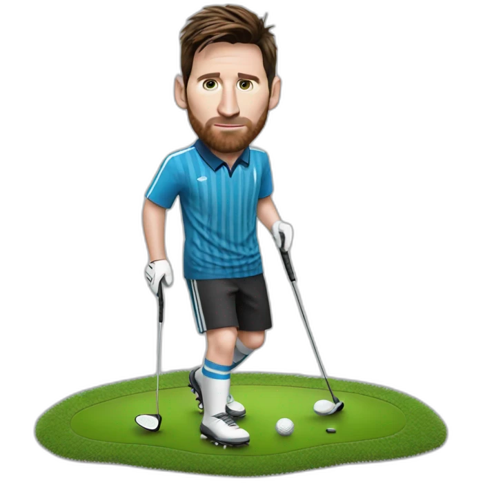 Messi plays golf emoji