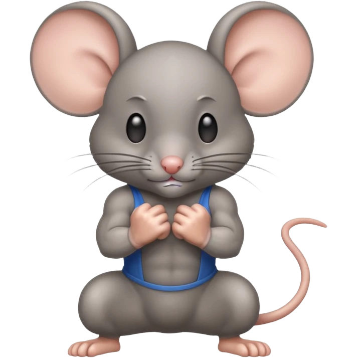 mouse with muscle emoji