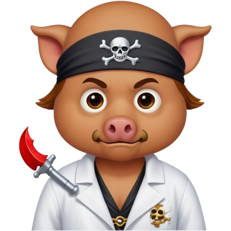 hog with a labcoat and pirate eyepatch plus freaky style emoji