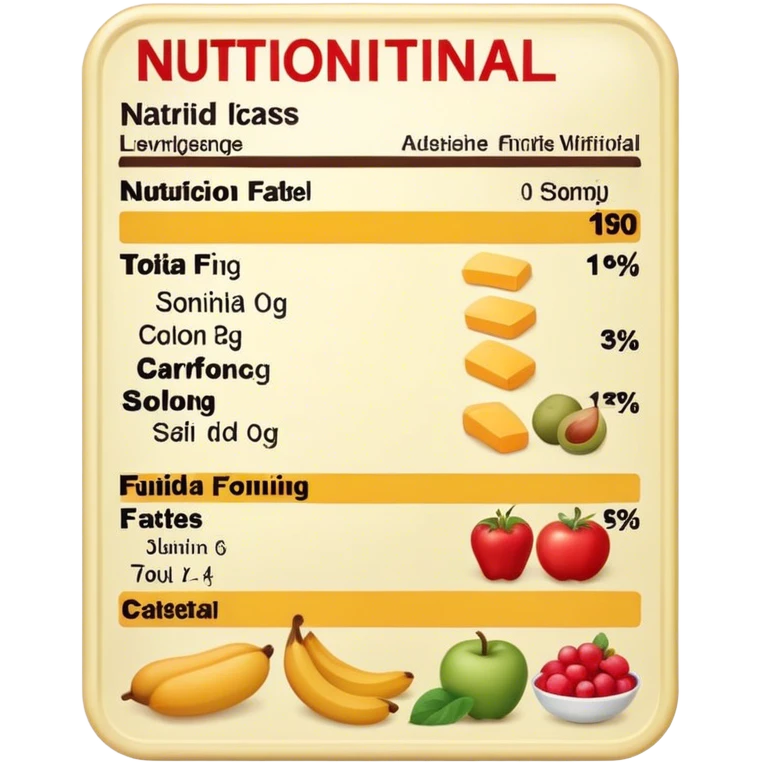 Food nutritional label emoji