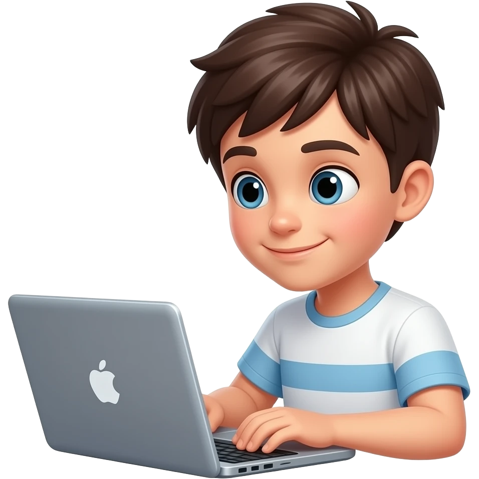 a boy used laptop emoji emoji
