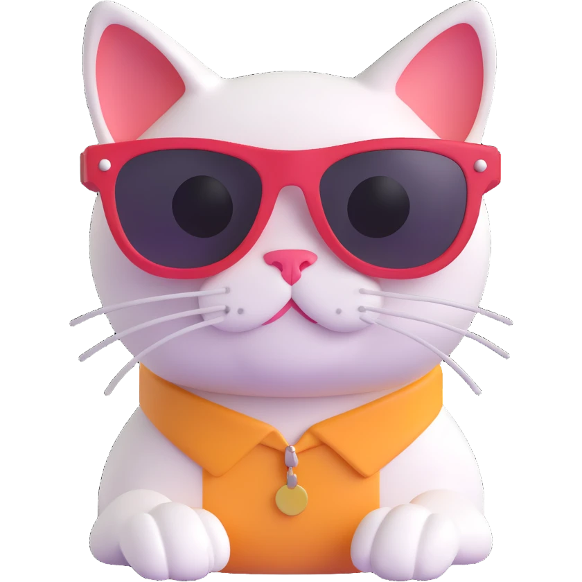 A cat wearing sunglasses emoji