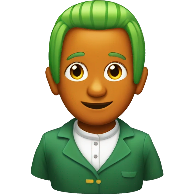 Oompa loompa with orange skin and green hair emoji