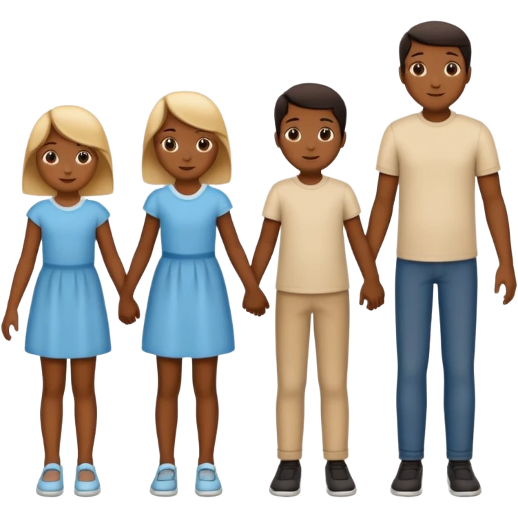 no faces only silhoute of family of 5 emoji