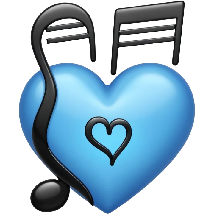 blue heart with a music note emoji