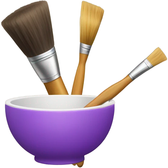 Color bowl and brush emoji