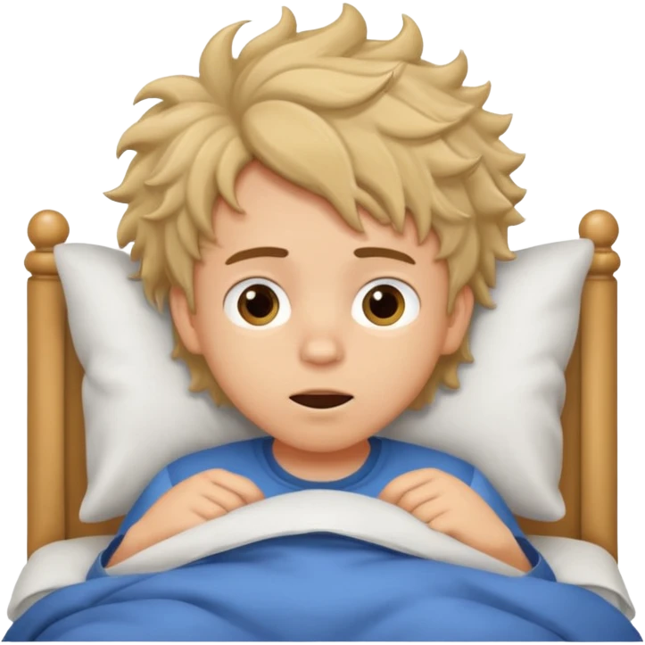 emoji- of a cute boy waking up in bed emoji
