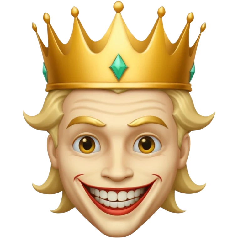 golden joker head and crown emoji