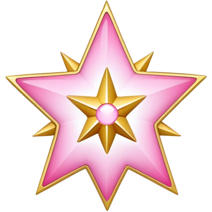 North Star gold and white pink emoji