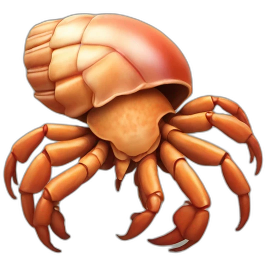 A hermit crab that is a hand emoji