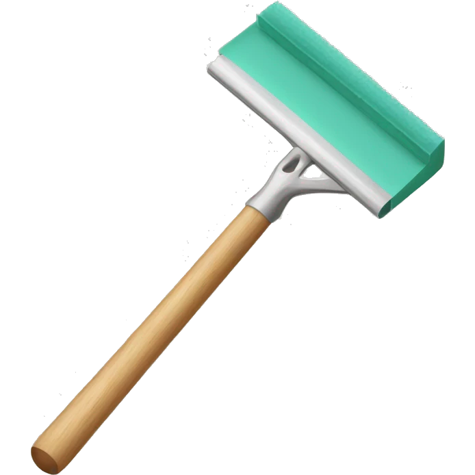 squeegee with long wooden handle emoji