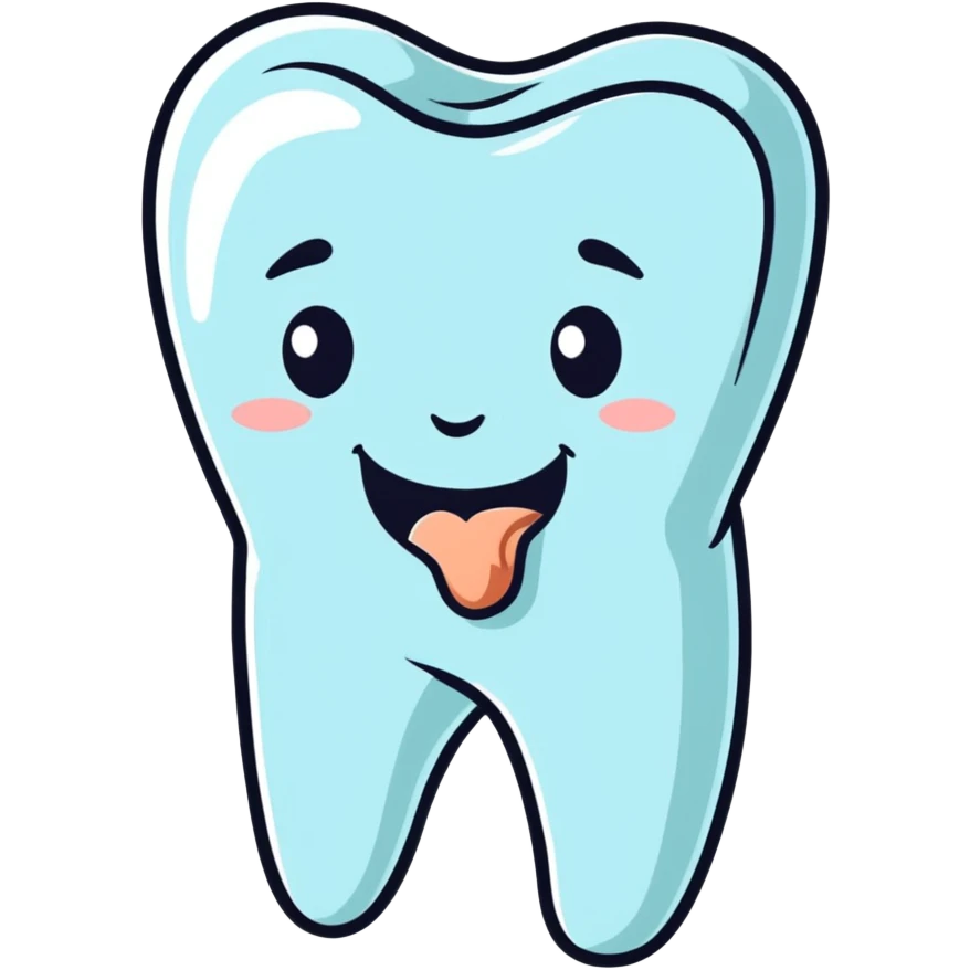 wisdom tooth with a cute face emoji