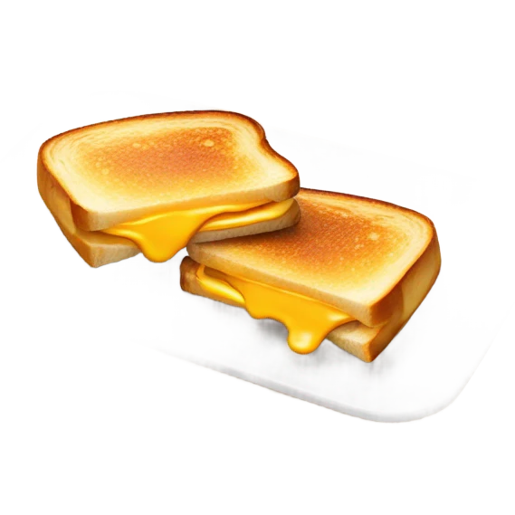 Grilled cheese sandwich on white plate emoji