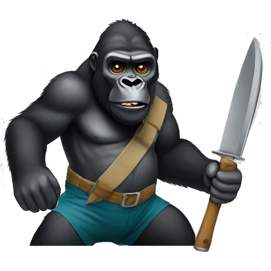 A gorilla with a machete emoji