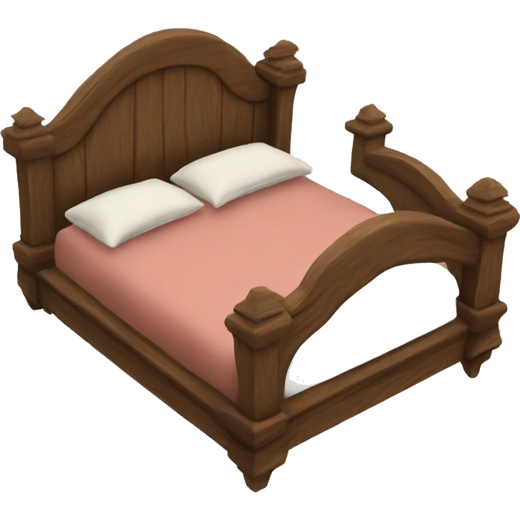 Fantasy bed. wooden shaped bed emoji
