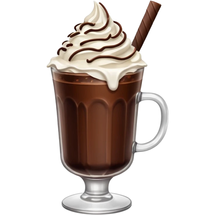 iced chocolate in fancy cup emoji