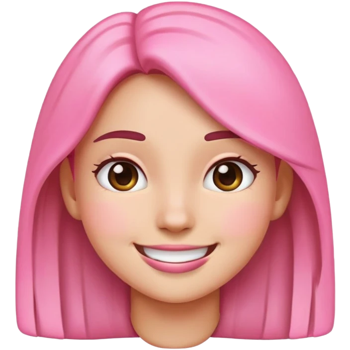 girl emoji in pink smiling emoji