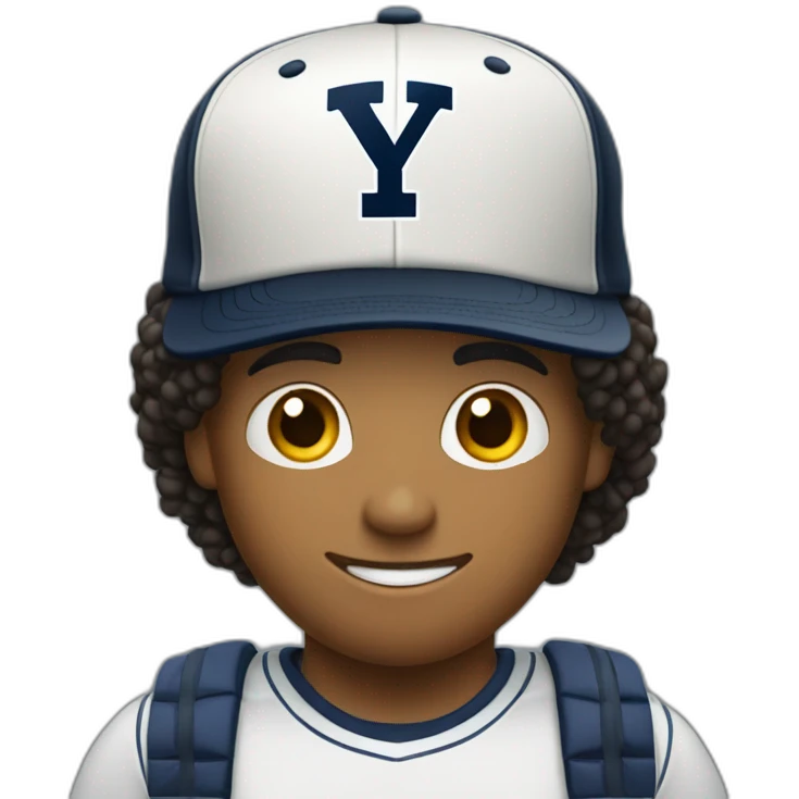 guy wearing a yale baseball cap backwards, holding a soccer and a Thinkpad emoji