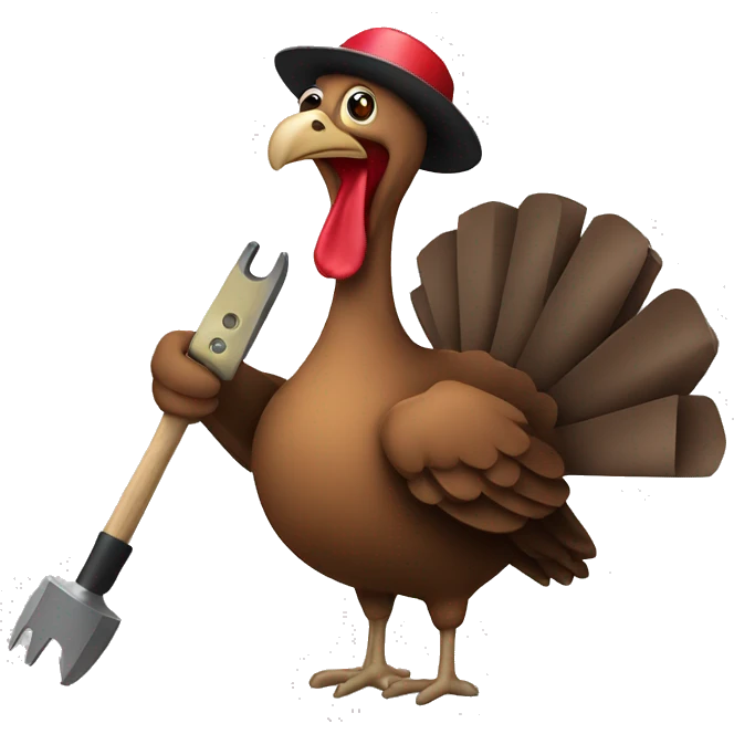 Turkey holding tool emoji