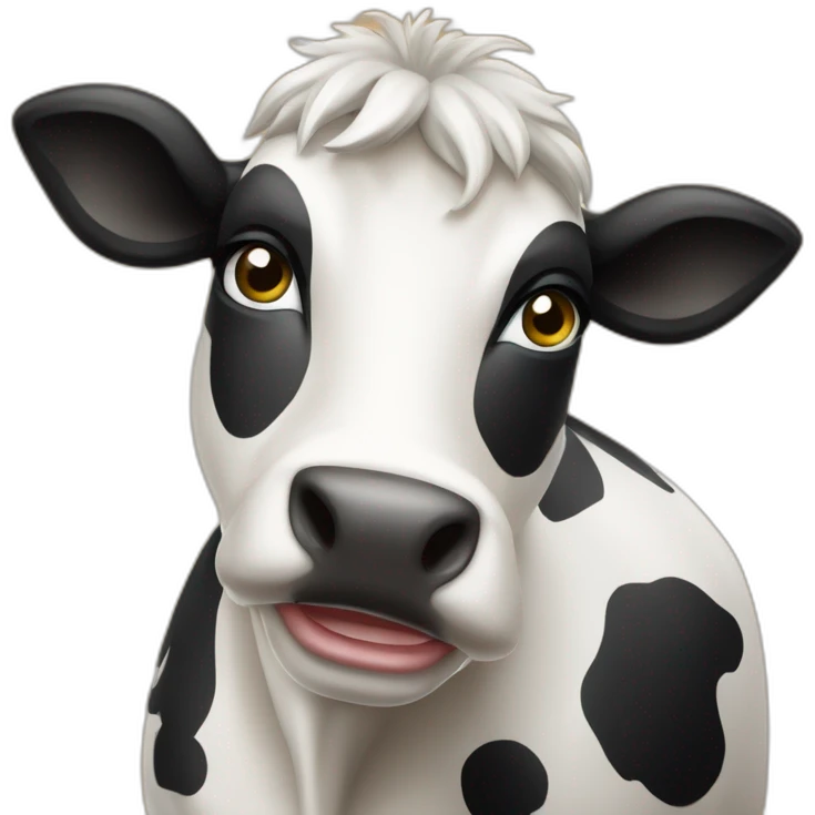 Une vache sur une botte de foin emoji
