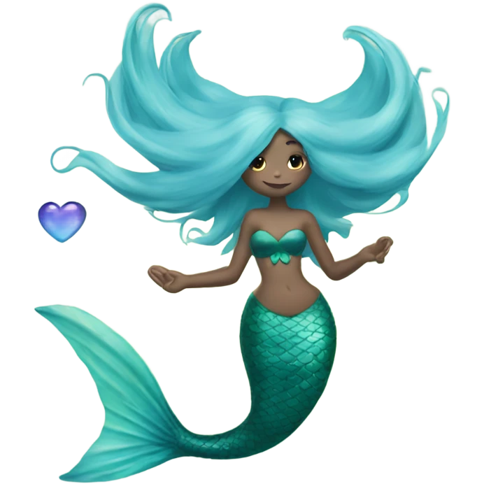 mermaid with a heart shaped fin emoji