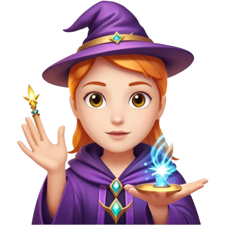 character casting a magic spell with sparkles and magic effects emoji