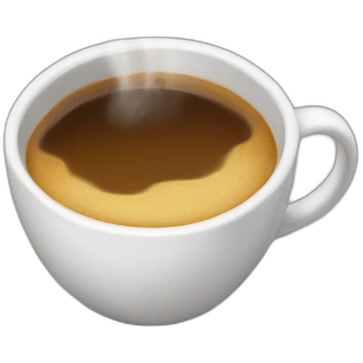 Una taza de café saludando emoji