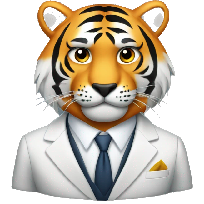 Tiger wearing a suit emoji